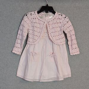 Wendy Billissimo Light Pink Dress With Shrug Cardigan Baby Girl 12 Months